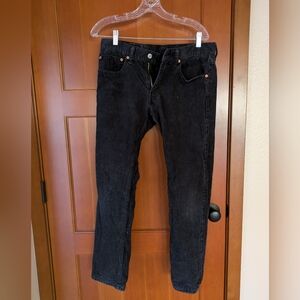 Classic Levi's 511 Corduroy Black Pants 32x30